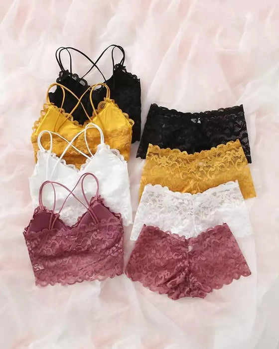 Lingerie Set Kant Uitsnijding Rug