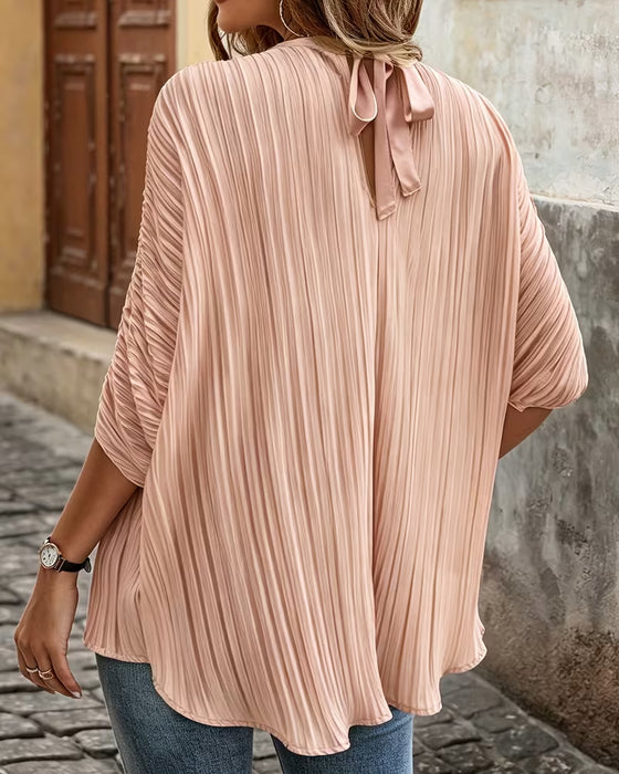 Blouse Korte Mouwen Effen Kleur