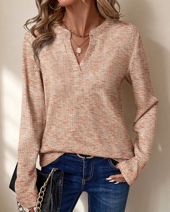Top Casual Lange Mouwen V-hals