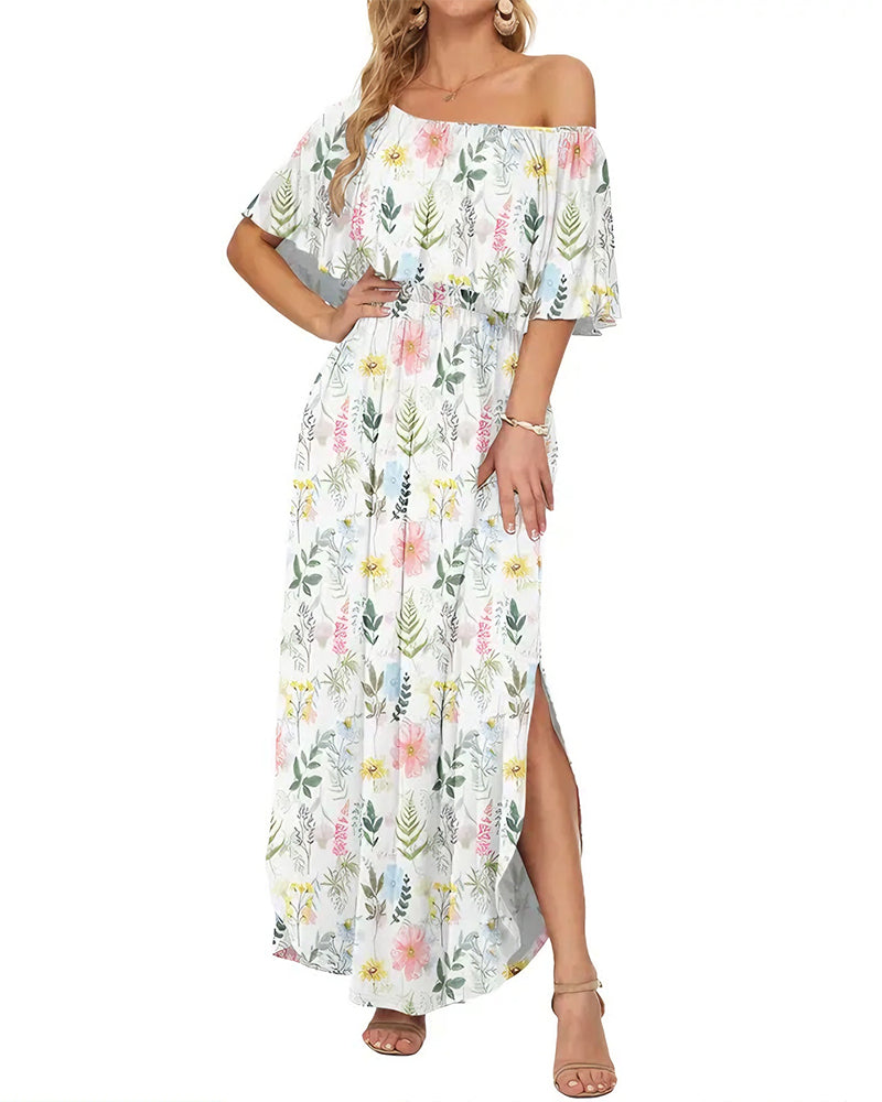 Jurk Elegant Inktwasbehandeling Bloemen Maxi