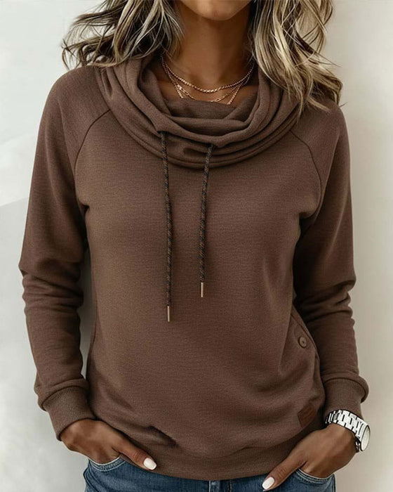 Sweatshirt Mock Hals Strik Casual Pullover