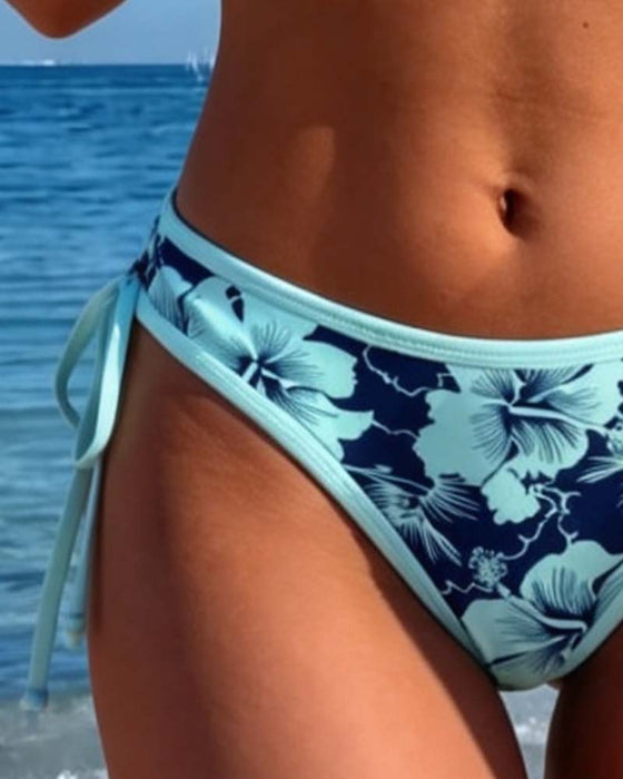 Bikini Bloemig Driehoek Cup Strik