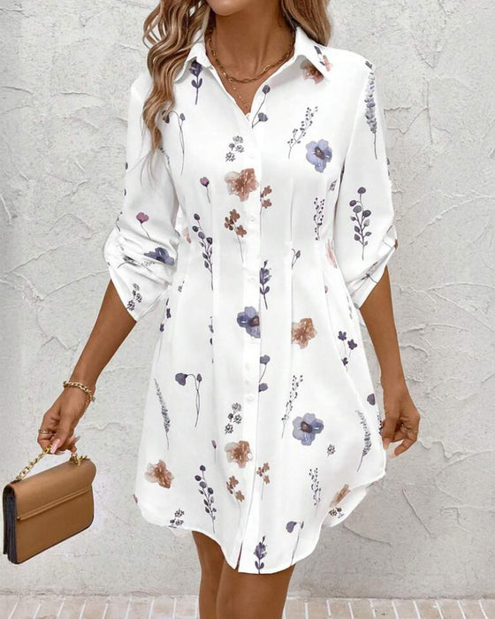Jurk Mode Print Getailleerd