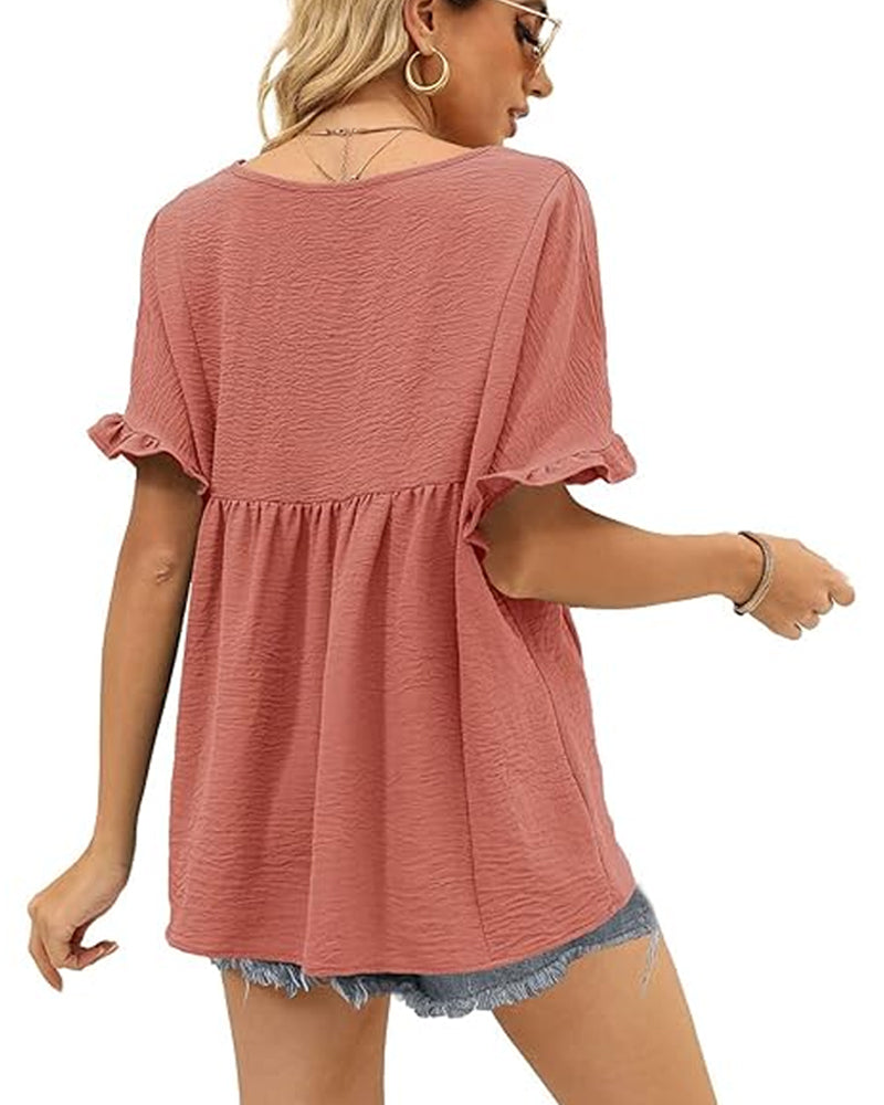 Blouse Casual Ruche Loose Fit