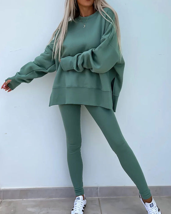 Set Slim Broek Los Sweatshirt