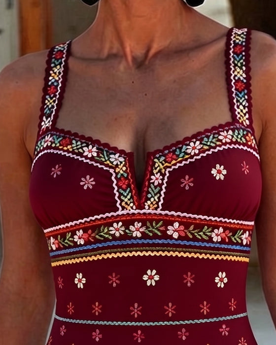 One-Piece Camisole Vierkante Hals Bohemien