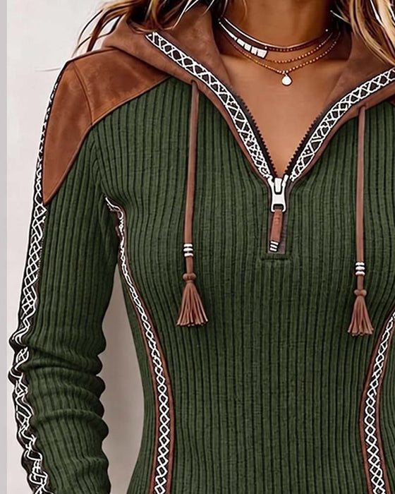 Top Capuchon Rits Casual