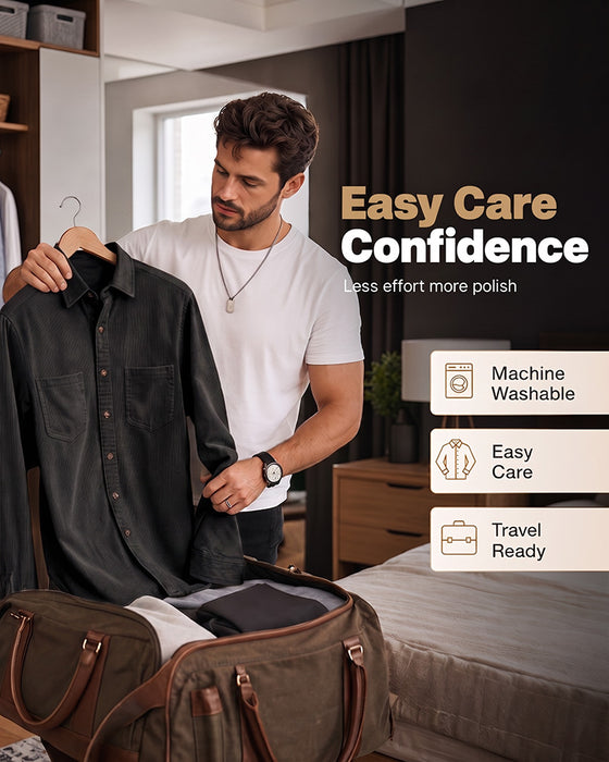 👔 Heren Casual Corduroy Overhemdjas – Klassieke Textuur Ontmoet Dagelijks Comfort