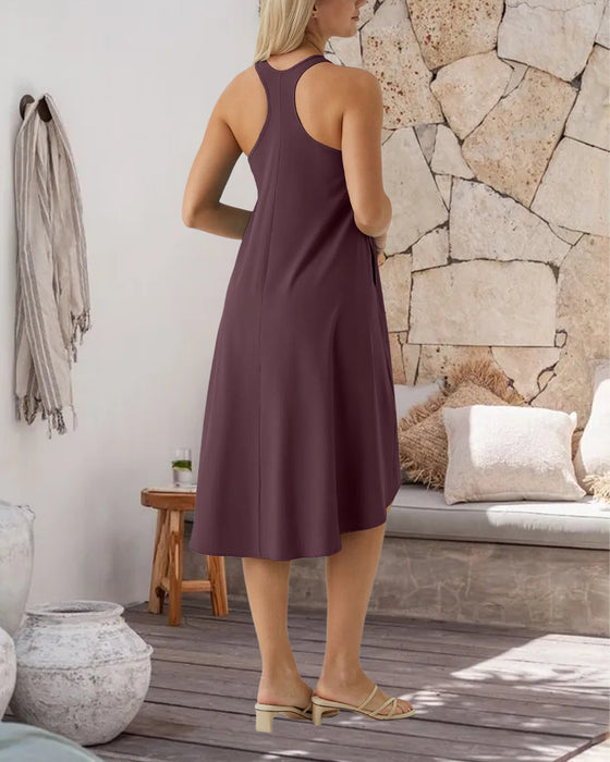 Jurk Ingebouwde Bh Onregelmatig Mouwloos Vest