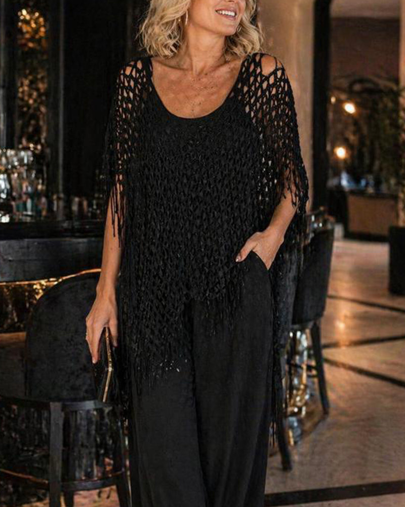 Pullover Franje Mesh Uitgesneden