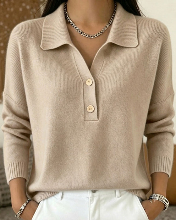 Pullover Half-Knoop Knoop Casual