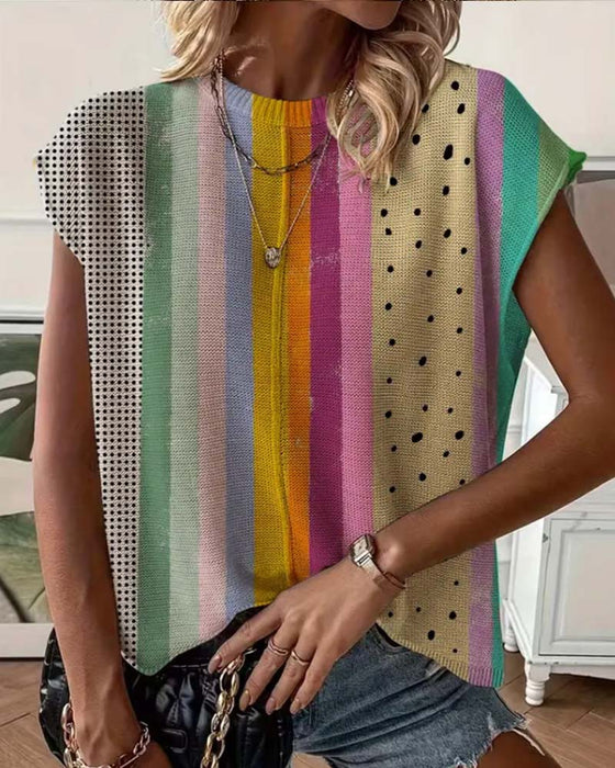 Pullover Met Stippen Regenboogstrepen