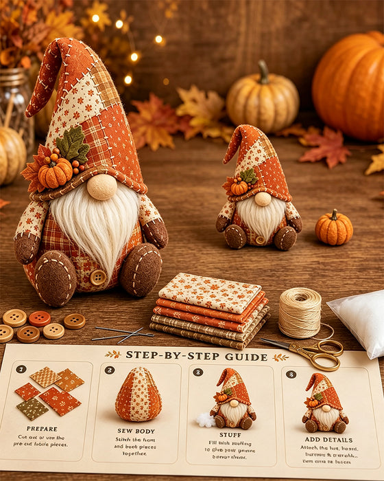 🧵 DIY Patchwork Kabouter Set – Creëer Je Eigen Schattige Kabouter 🧙‍♂️