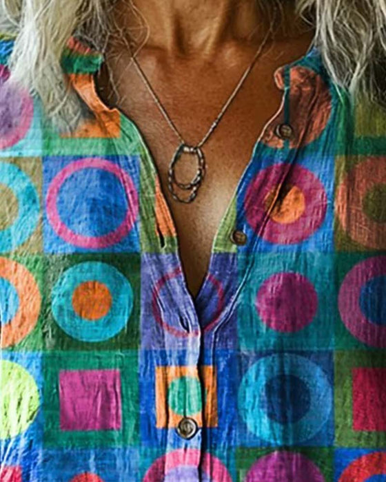 Blouse Kleurrijk Geometrische Print
