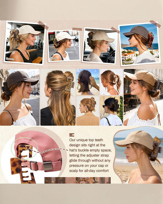 Dames Hoedvriendelijke Platte Luipaardprint Haarklemmen