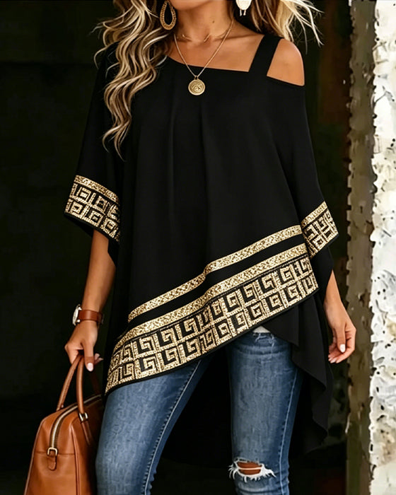 Blouse Schouderloos Mode Asymmetrisch