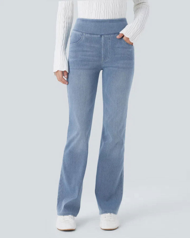 Broek Hoge Taille Denim Zak Flared