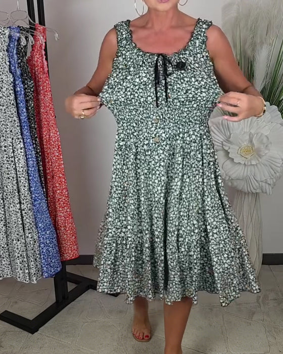 Jurk Bloemig Bungel Vetersluiting Taille