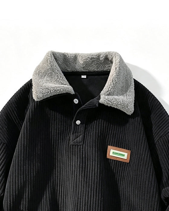Sweatshirt Corduroy Geknoopt Omslag