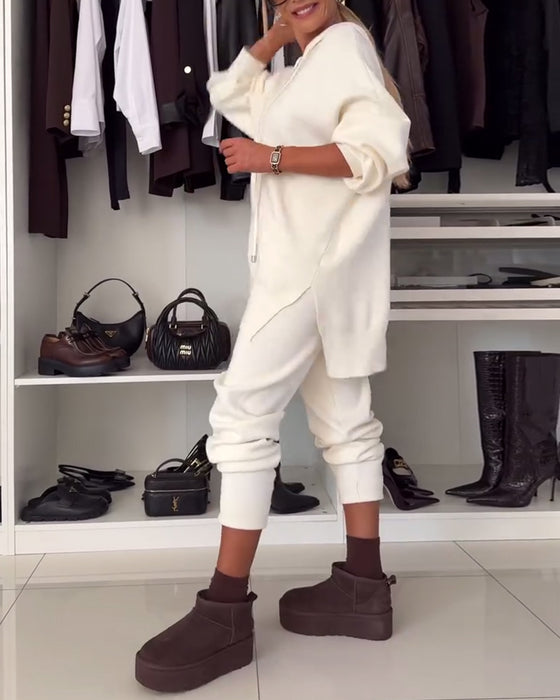 Tweedelige set: effen trui en broek