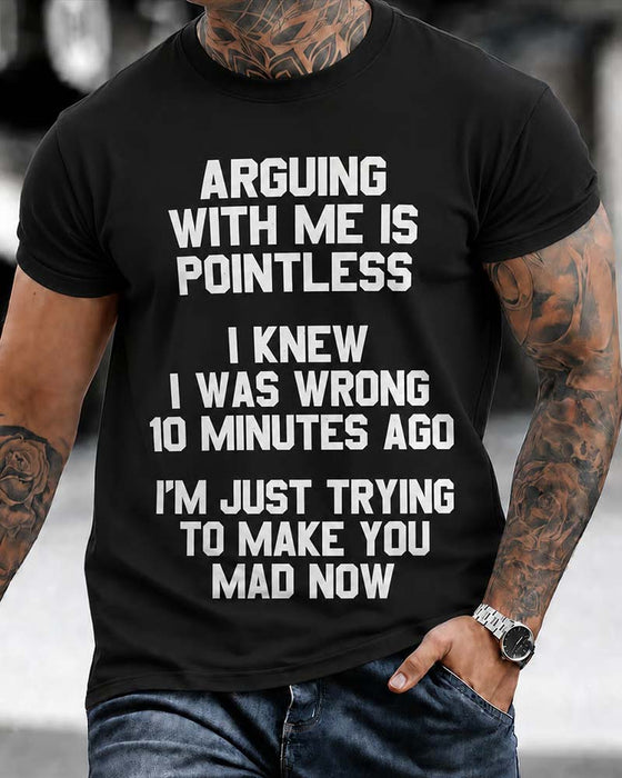 T-Shirt Heren Ronde Hals Letter