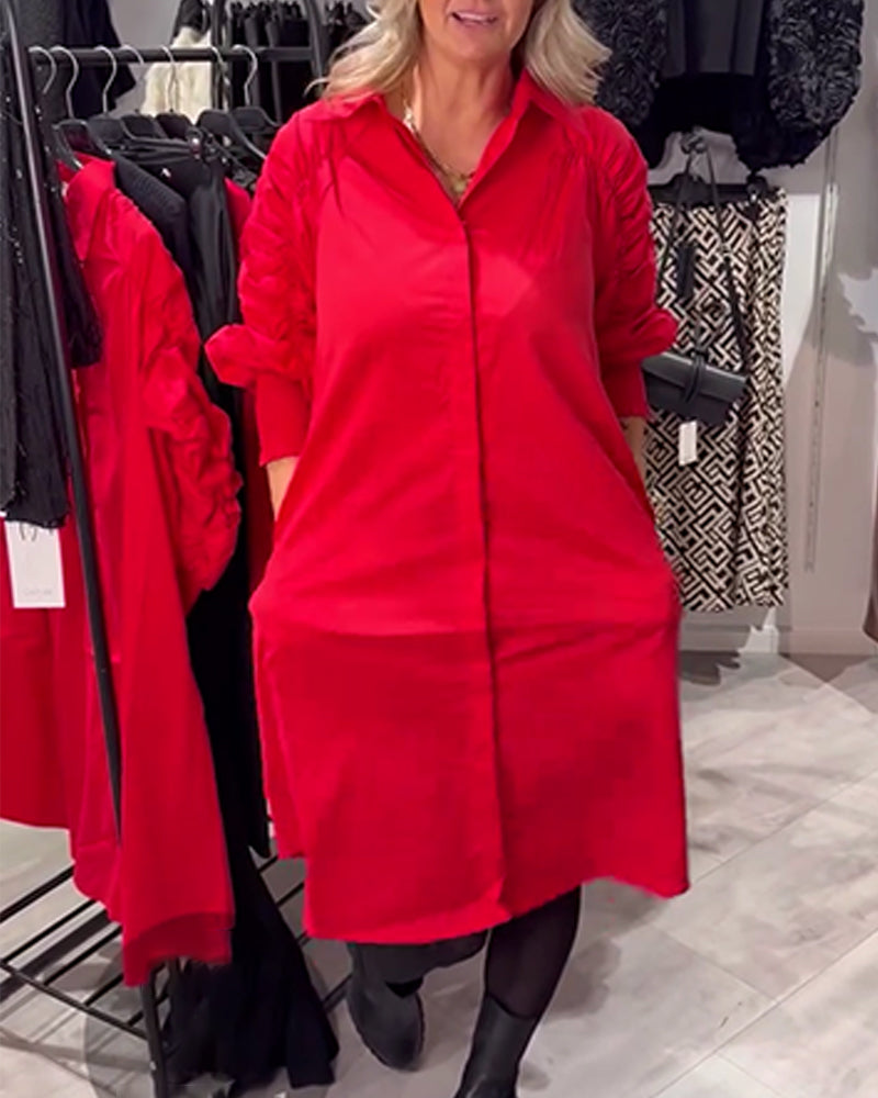 Jurk Kraag Mode Shirt