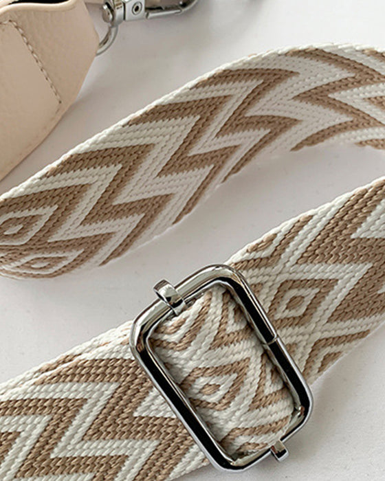 Schoudertas met rits en contrasterende banden