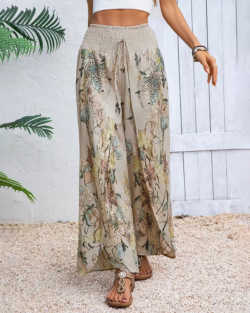 Broek Inktprint Casual Wijd