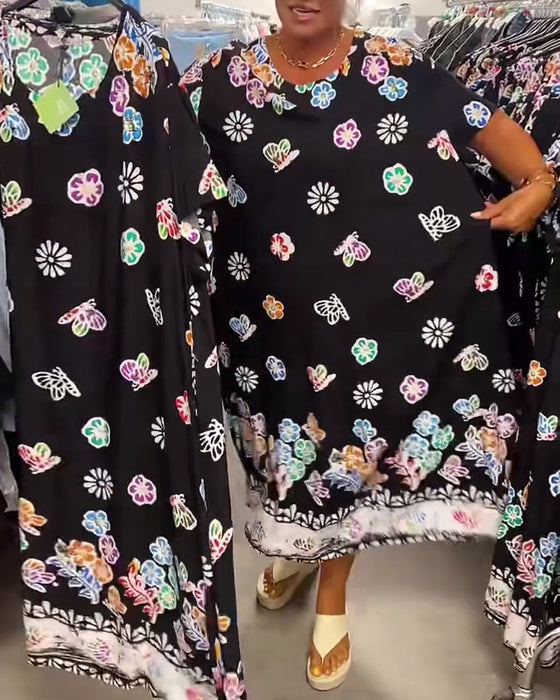 Jurk Oversized Los met Print