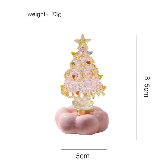 Glazen Kerstboom Met Roterende Keramieken Basis