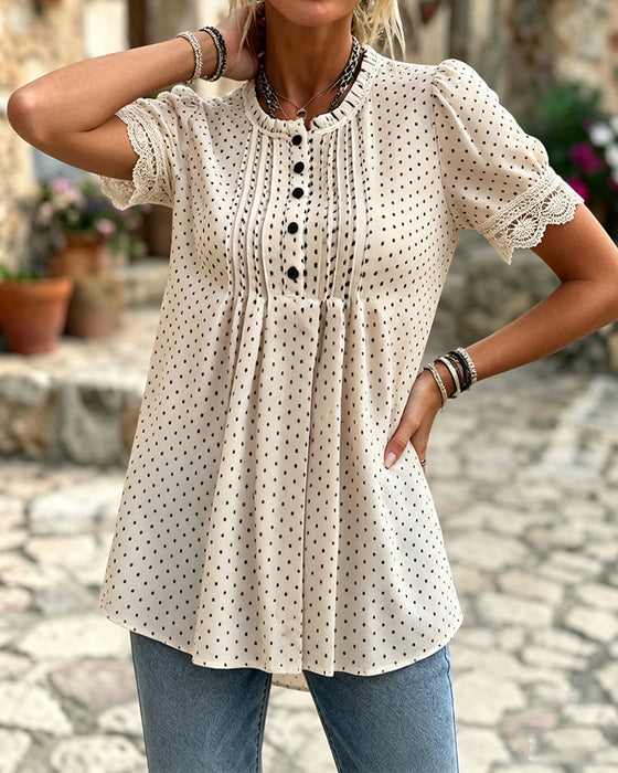 Blouse Ballon Mouw Polka Dot