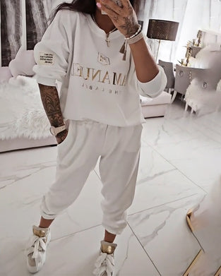 Set Sportief Casual Gedrukt Tweedelig