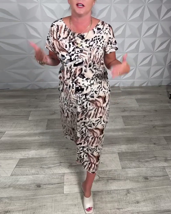 Jurk Ronde Hals Zebraprint