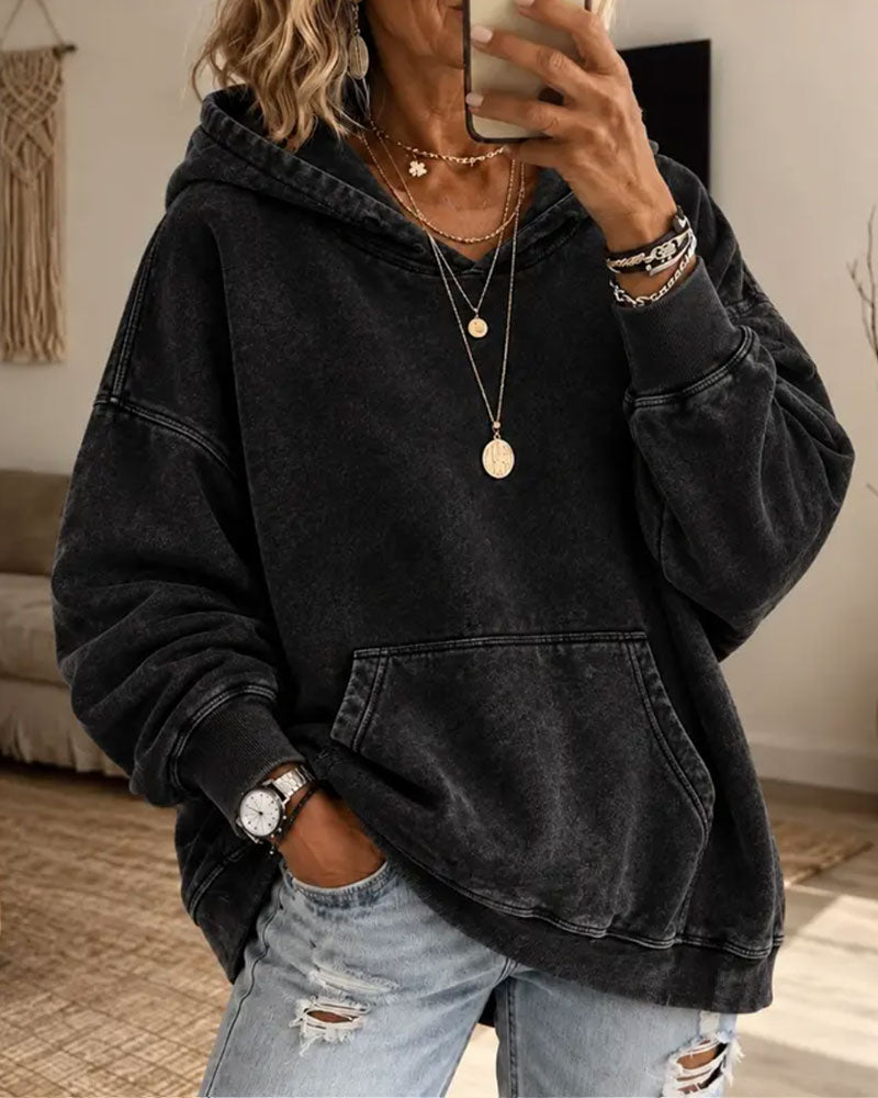 Hoodies Casual Effen Zak