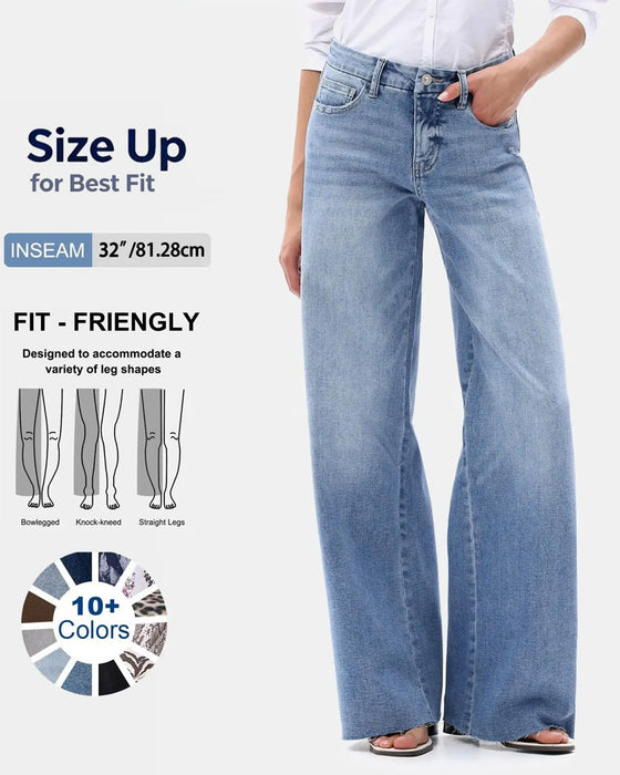 Jeans Zak Knoop Wijde Pijp