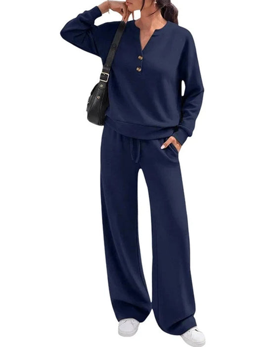 Set Lange Mouw Top Wijdbeen Broek
