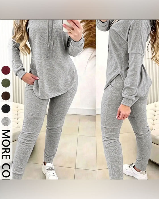 Tweedelige Set Met Capuchon Gebogen Zoom Casual
