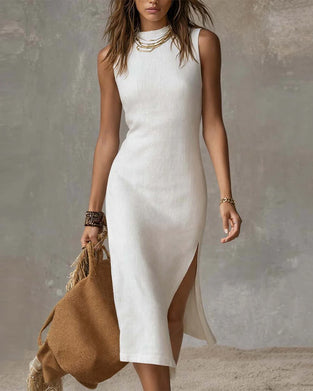 Jurk Elegant Mouwloos Split