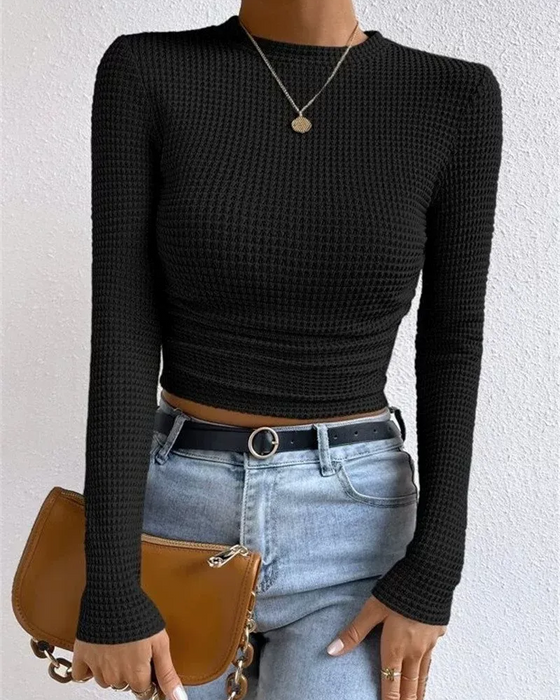 Top Slim Fit Veelzijdig Lange Mouw