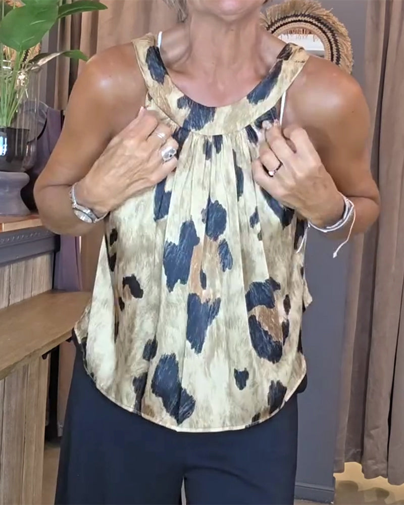 Tanktop Luipaardprint Ronde Hals