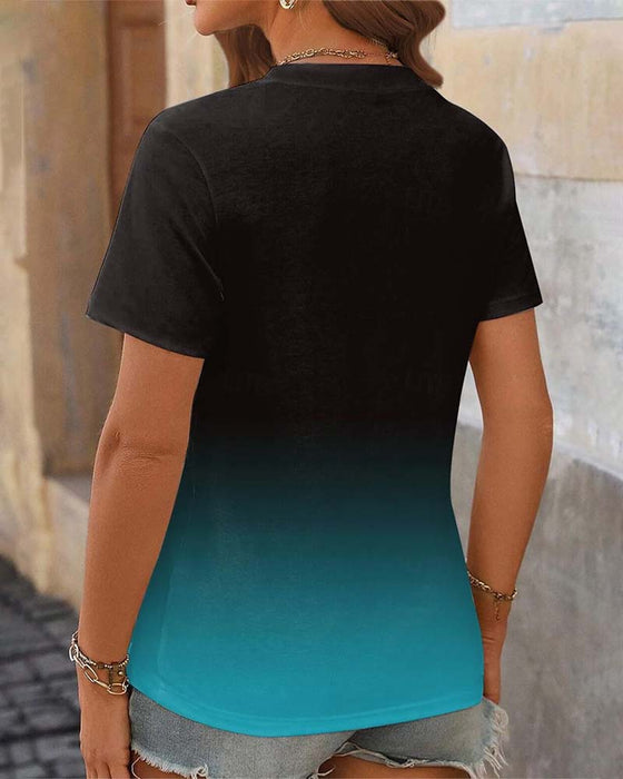 Blouse met gradiëntprint en casual stijl