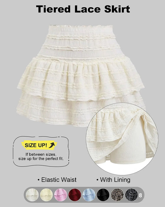 Rok Gerimpelde Taille Gelaagd Ruffle