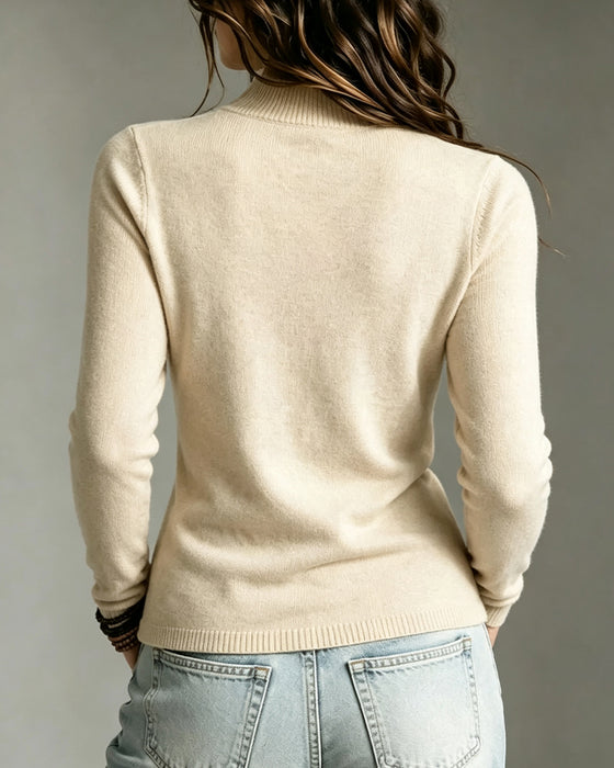 Pullover Staande Kraag Kruis Getailleerd