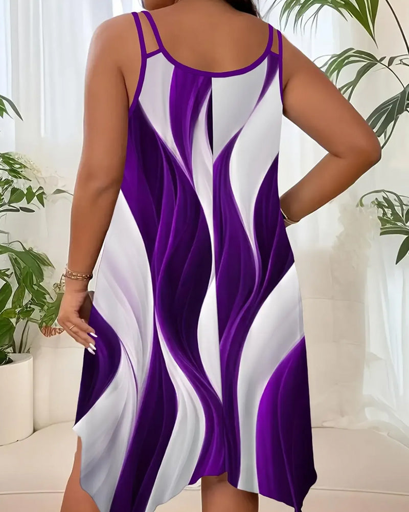 Jurk Kleurblok Golvend Camisole