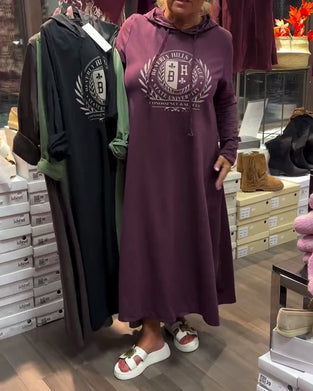 Jurk Met Capuchon Bedrukt Sweatshirt