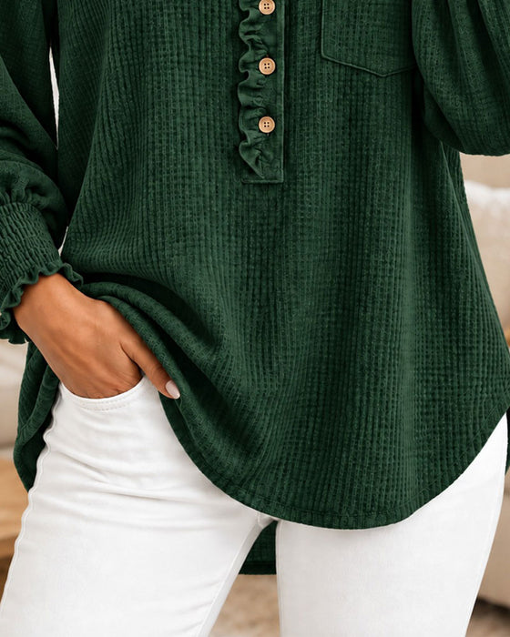 Blouse Ruis Geknoopt Lantaarnmouw
