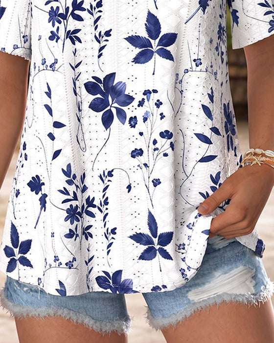 T-Shirt Bandjes V-Hals Off-Schouder Casual