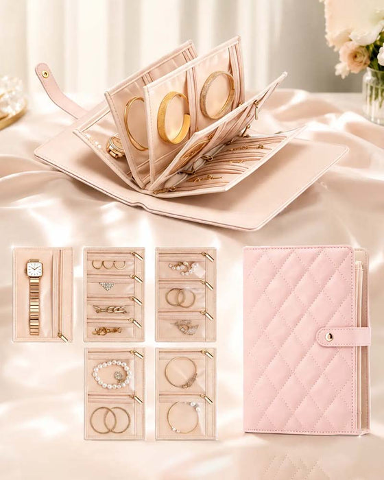 Luxe Gequiltde Crème Reisorganizer Makkelijke Toegang Vakken Waterdicht Cadeau Voor Haar