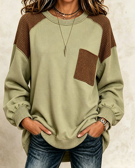 Sweatshirt Ronde Hals Contrast Casual