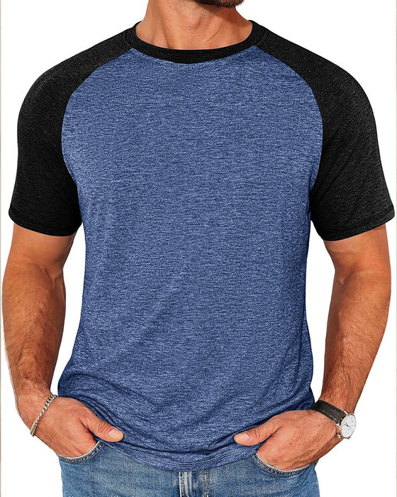 T-Shirt Contrast Ronde Hals Heren Aansluitend